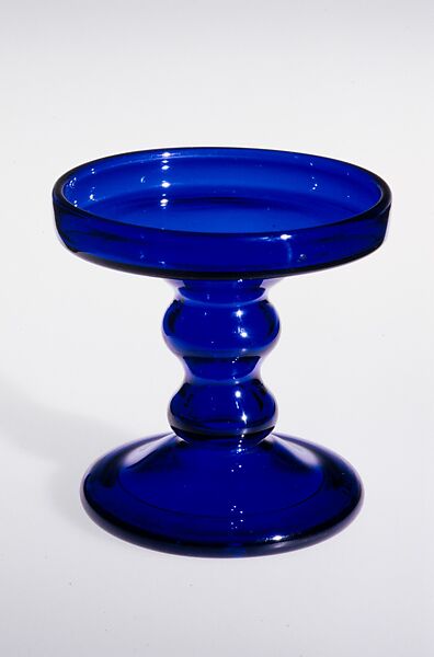 Mantel Clock, Terryville Manufacturing Company, Brass, free-blown colorless and blue glass, American