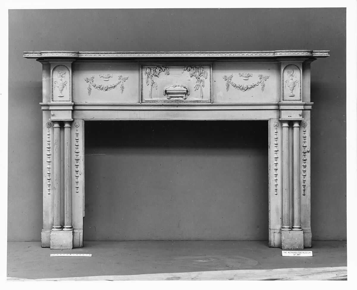 Mantel with Wellford Ornament from Beltzhoover House, Carlisle, Pennsylvania, Robert Wellford, Wood, composition ornament, American 