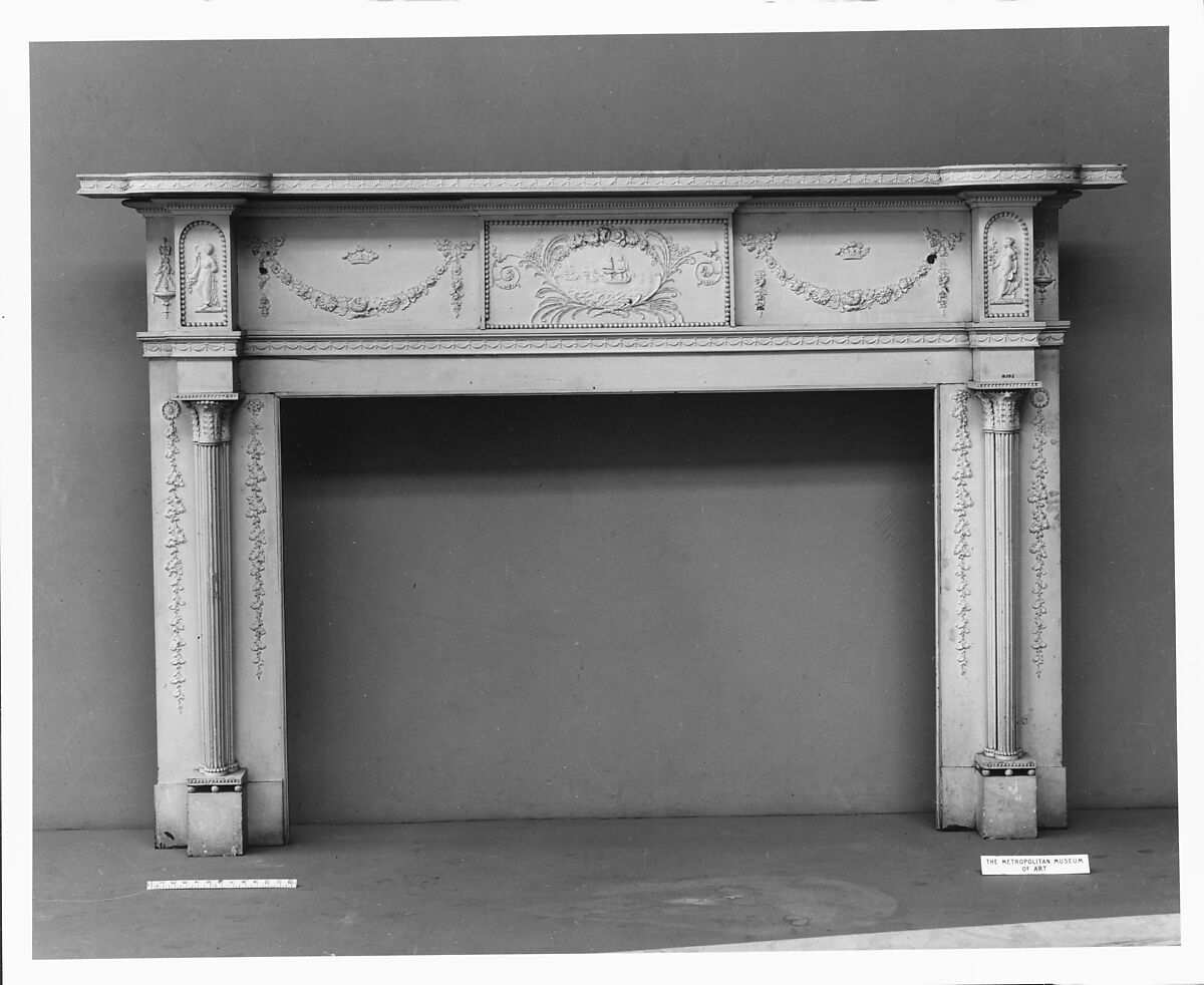 Mantel with Wellford Ornament from Beltzhoover House, Carlisle, Pennsylvania, Robert Wellford, Pine, composition ornament, American 