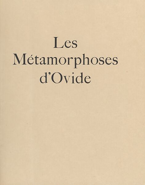 Illustrated book, ¦Metamorphoses¦ by Ovid, with additional suite of 30 etchings with remarques, Pablo Picasso (Spanish, Malaga 1881–1973 Mougins, France), Book (unbound) and 30 etchings with pen and brown ink on paper