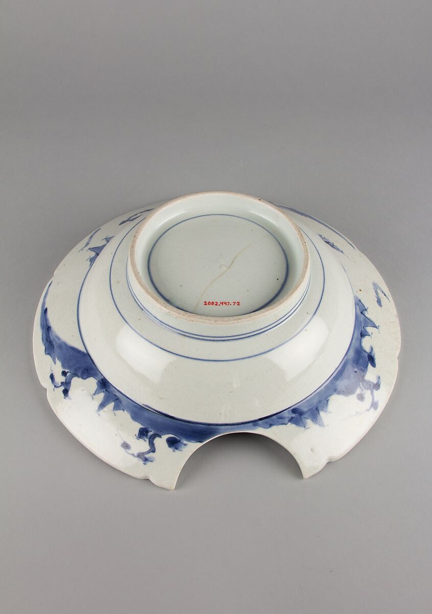 Barber's bowl, Design by Cornelis Pronk (Dutch, Amsterdam 1691–1759 Amsterdam), Porcelain with underglaze blue (Hizen ware, Ko Imari type), Japan
