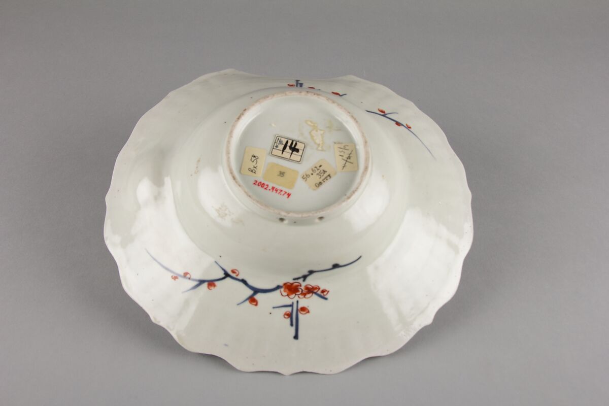 Barber's Bowl with Baroque Decorations, Underglaze blue, overglaze enamels, and gold (Arita ware), Japan