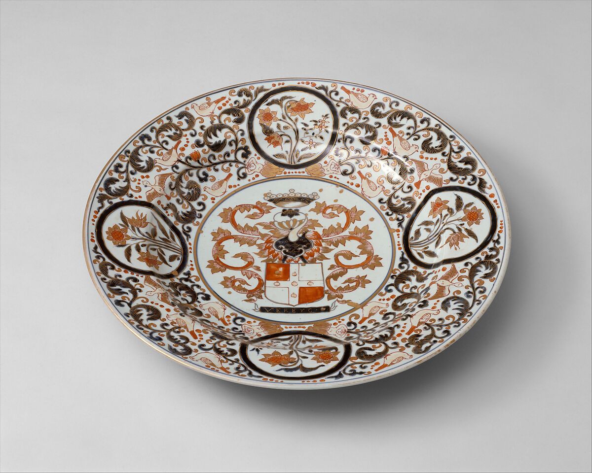 Armorial Plate, Porcelain with underglaze blue decoration and gold (Arita ware, Ko Imari type), Japan 