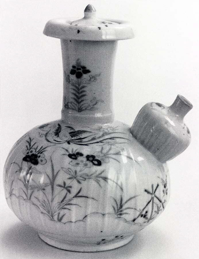 Kundika (Long-Necked Bottle), Porcelain with overglaze enamels and gold (Arita ware, Imari type), Japan 