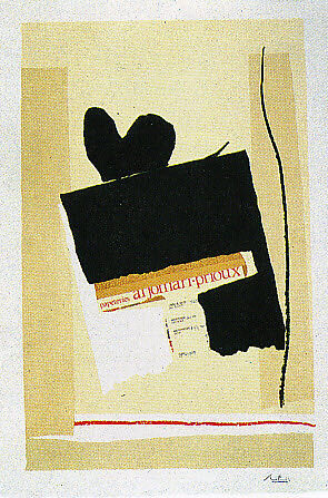 America–La France Variations, Robert Motherwell (American, Aberdeen, Washington 1915–1991 Provincetown, Massachusetts), Set of seven color lithographs with torn and pasted colored handmade papers