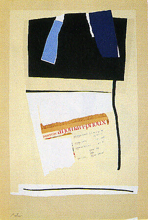 America–La France Variations, Robert Motherwell (American, Aberdeen, Washington 1915–1991 Provincetown, Massachusetts), Set of seven color lithographs with torn and pasted colored handmade papers