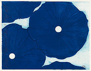 Blue Flowers May 19, 1999, Donald Sultan (American, born Asheville, North Carolina, 1951), Woodcut 