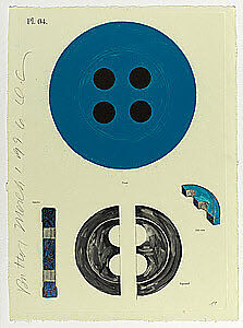 ¦The Album Series¦, Donald Sultan (American, born Asheville, North Carolina, 1951), Lithograph, woodcut, etching (print a); screenprint, relief, embossing (hand-coloring) (print b); lithograph, woodcut, etching and metal foil stamping (print c)