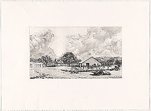 Spring Clouds, Ojai, California, Altoon Sultan (American, born Brooklyn, New York, 1948), Drypoint, hand-watercolored by the artist 