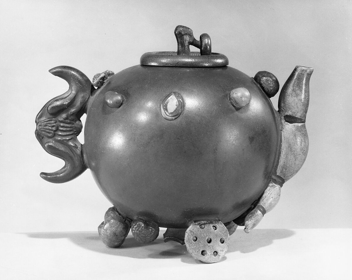 Teapot, Stoneware with relief decoration (Yixing ware), China 
