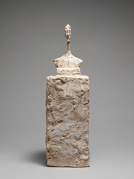 Small Bust on a Plinth (Diego), Alberto Giacometti (Swiss, Borgonovo 1901–1966 Chur), Painted plaster 