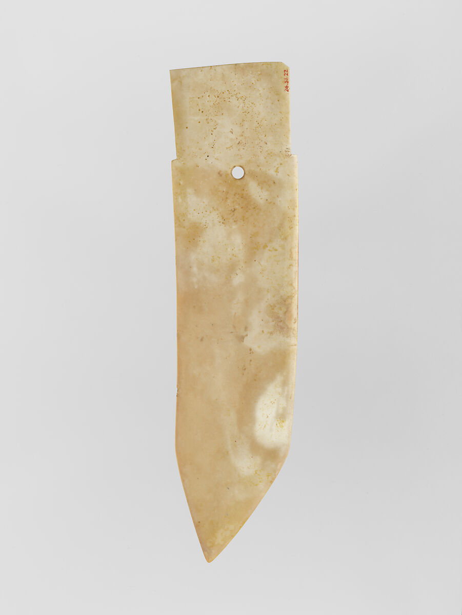 Ceremonial dagger-ax (Ge), Jade (nephrite), China