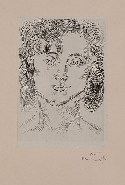 Portrait de Femme, Henri Matisse (French, Le Cateau-Cambrésis 1869–1954 Nice), Etching, printed chine collé 