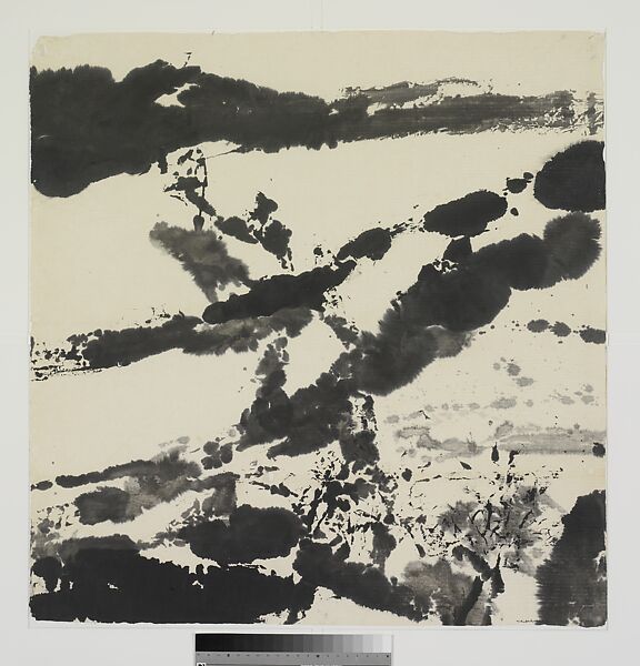 Untitled, Zao Wou-Ki (French (born China), Beijing 1921–2013 Nyon, Switzerland), India ink on rice paper mounted on wove paper 