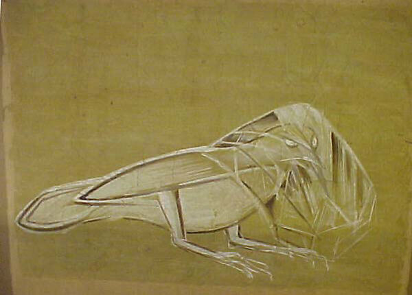 Trapped Bird, Morris Graves (American, Fox Valley, Oregon 1910–2001 Loleta, California), Tempera on paper, mounted on cardboard 