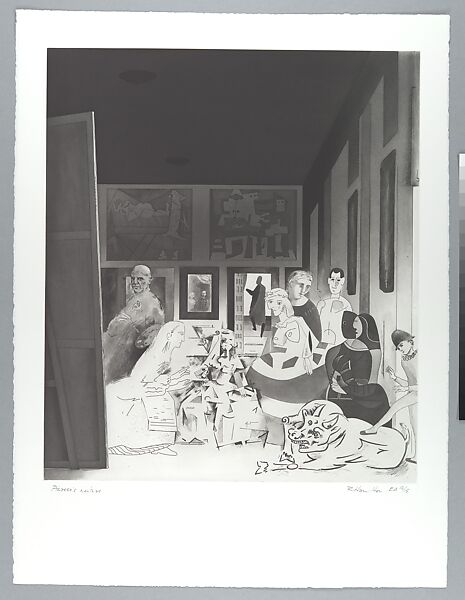 Picasso's meninas, from ¦Hommage à Picasso¦ portfolio, Richard Hamilton (British, London 1922–2011 Oxfordshire), Hard, soft-ground and stipple etching, roulette, open-bite and lift-ground aquatint, drypoint and burnishing 