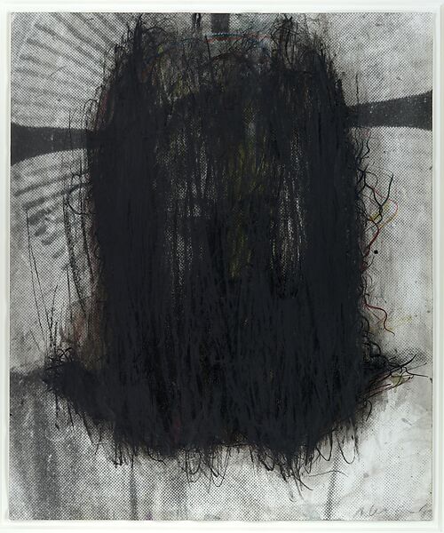 Fra Angelico Christus, Arnulf Rainer (Austrian, born Baden, 1929), Oilstick, crayon, and colored inks on a photograph 