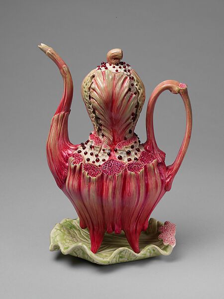 Coffeepot and tray, Bonnie Seeman (American, born Great Neck, New York, 1969), Glazed porcelain 