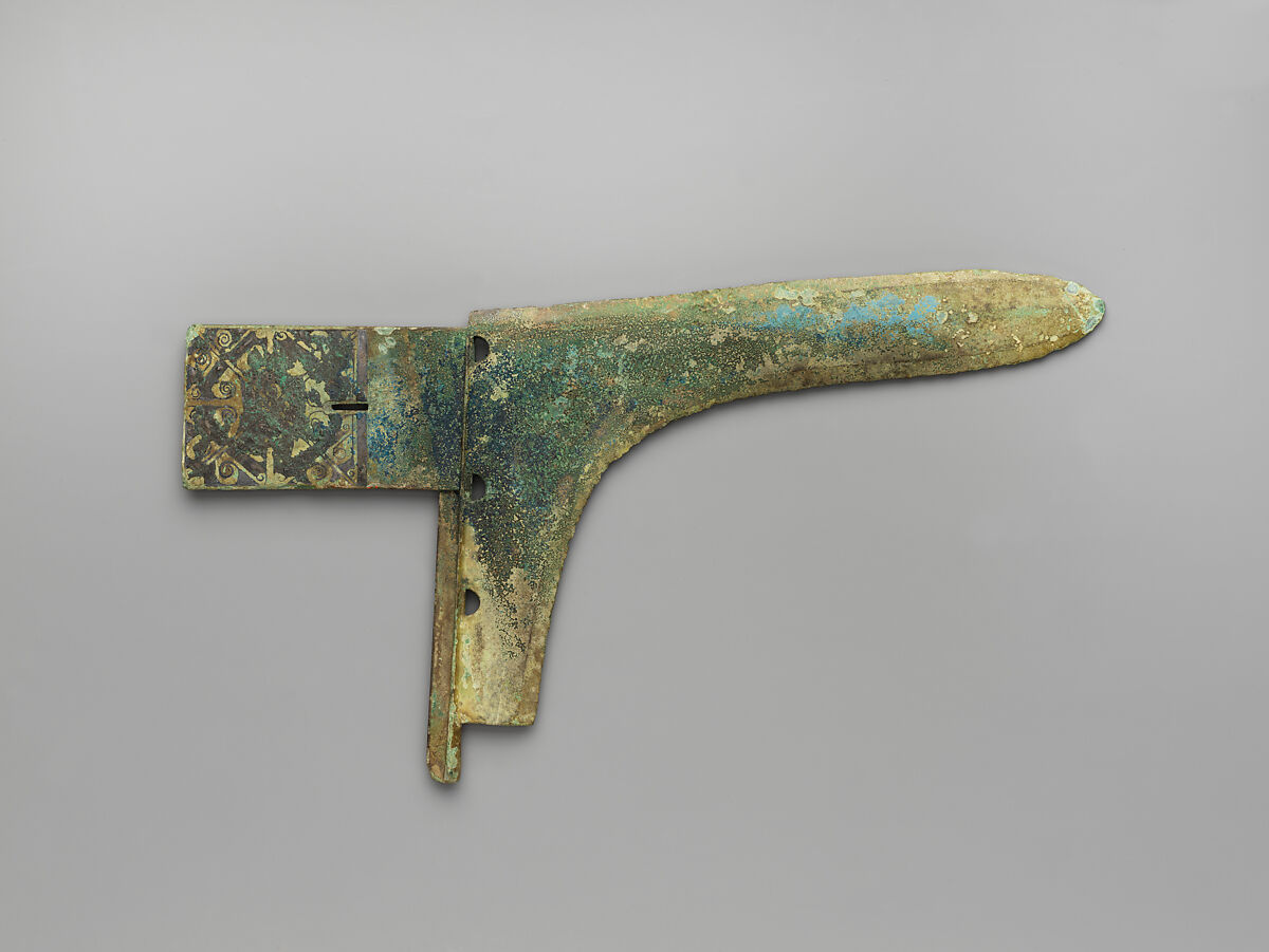 Halberd, Bronze inlaid with silver, China