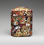 Red and White Plum Blossoms, Kyohei Fujita (Japanese, 1921–2004), Glass, silver, gold leaf, platinum leaf