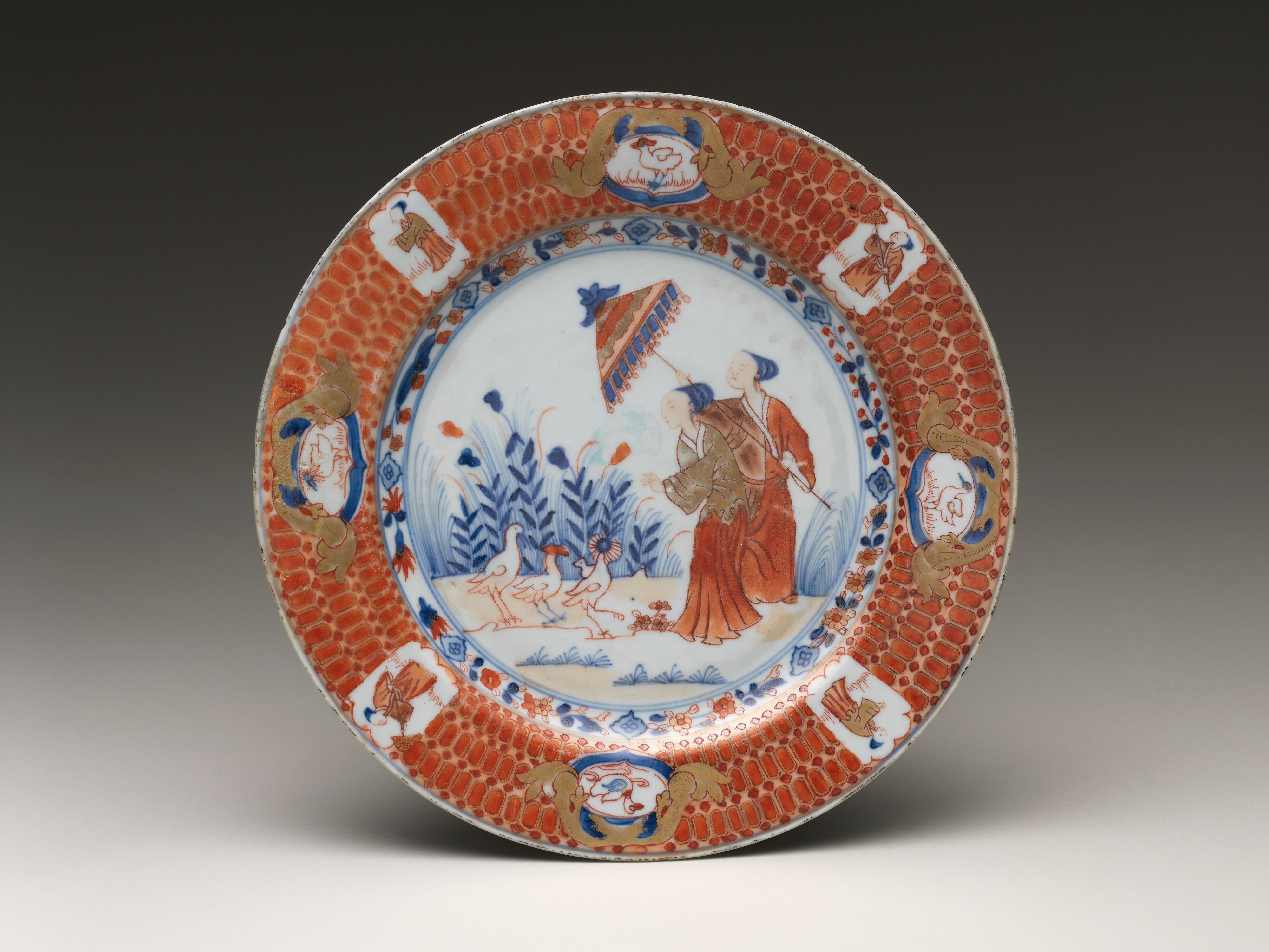 Design attributed to Cornelis Pronk - Dish Depicting Lady with a