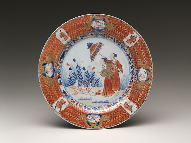 Dish Depicting Lady with a Parasol