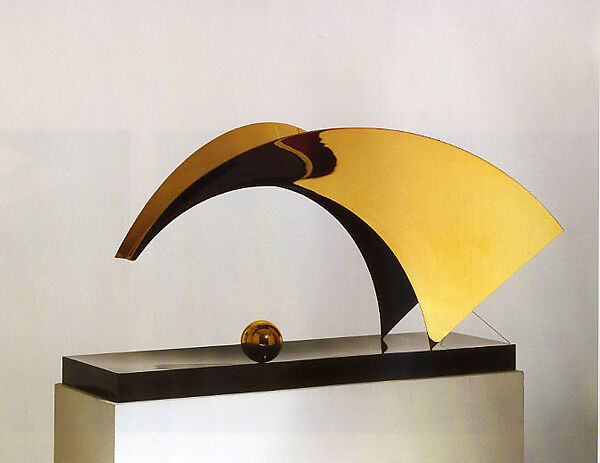 Bird I, Santiago Calatrava (Spanish, born 1951), Gold-plated brass, black granite 