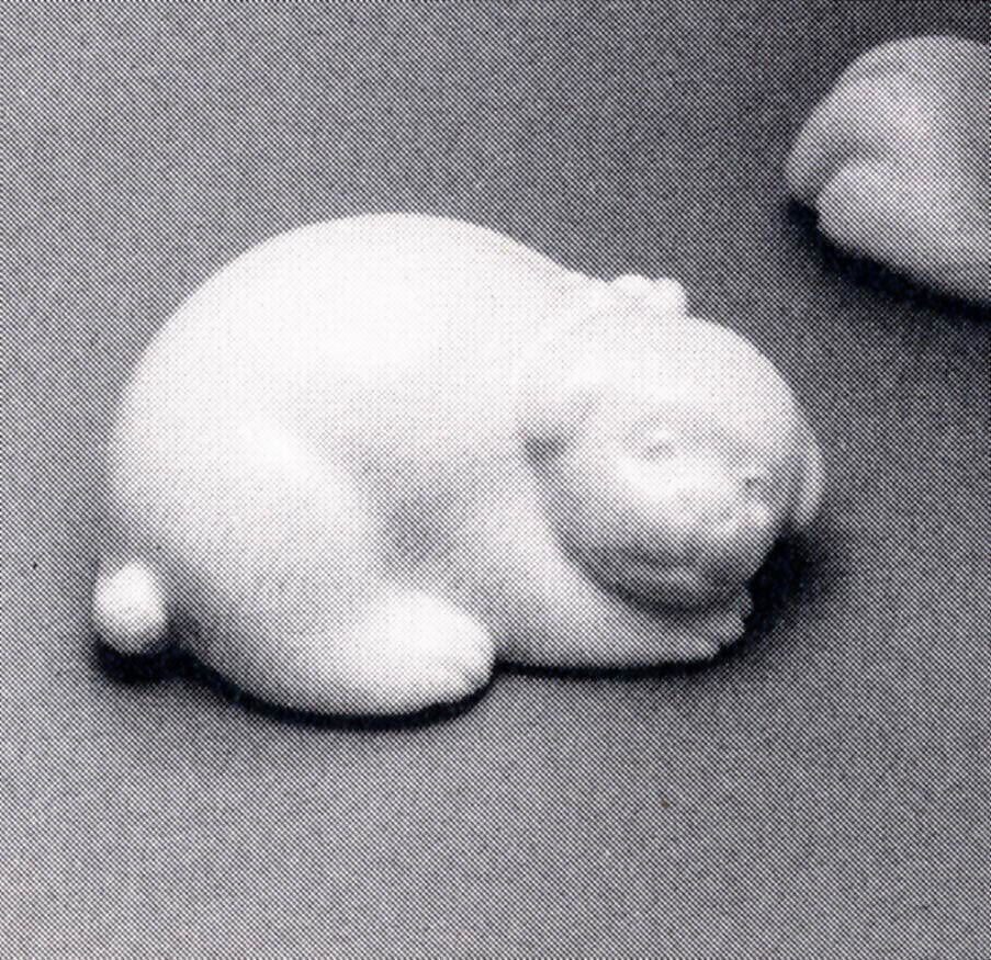 Sleeping puppy, Molded porcelain form with incised details (Hirado ware), Japan 
