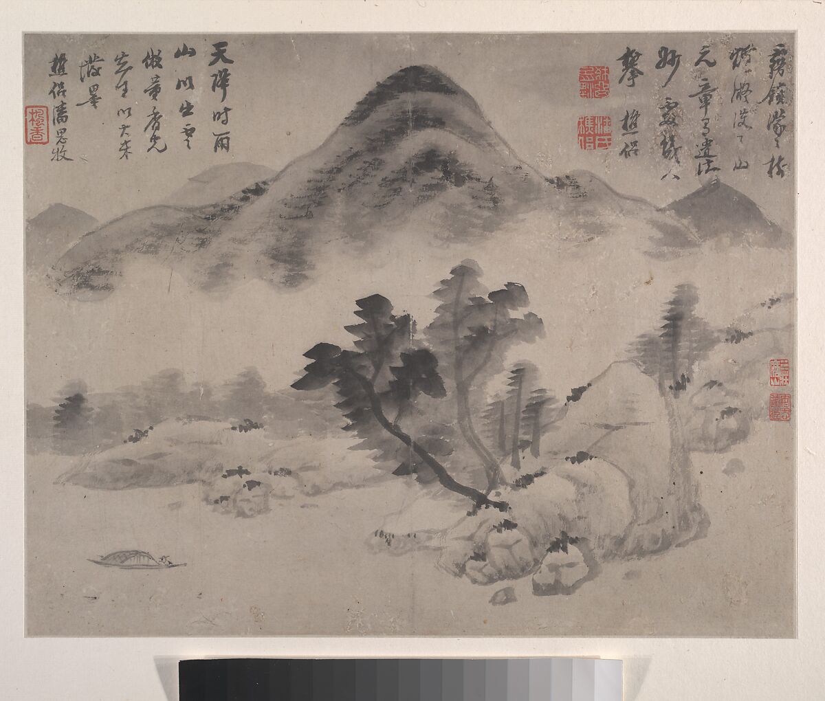 Landscapes, Pan Simu (Chinese, 1756–1842), Album of eight leaves; ink and color on paper, China
