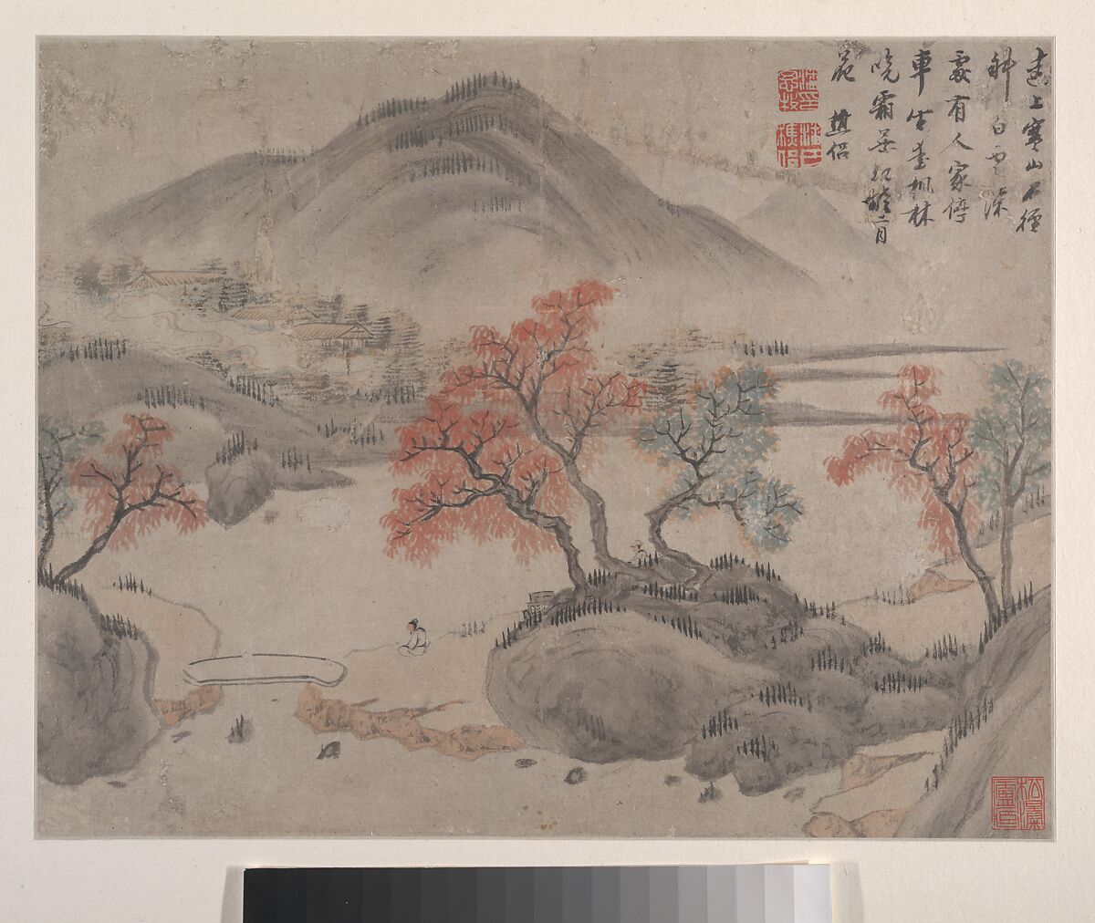 Landscapes, Pan Simu (Chinese, 1756–1842), Album of eight leaves; ink and color on paper, China