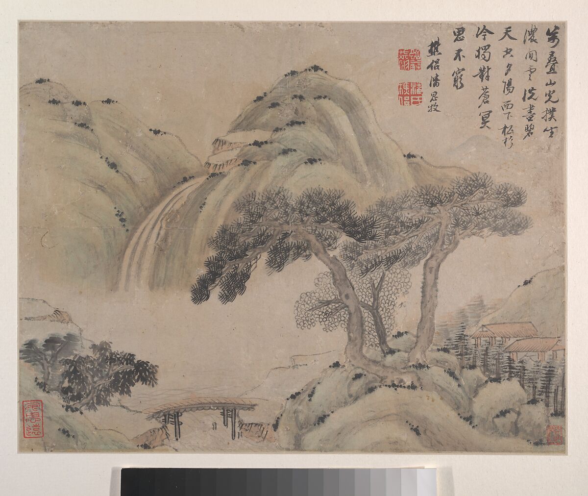 Landscapes, Pan Simu (Chinese, 1756–1842), Album of eight leaves; ink and color on paper, China