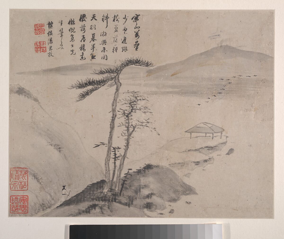 Landscapes, Pan Simu (Chinese, 1756–1842), Album of eight leaves; ink and color on paper, China 