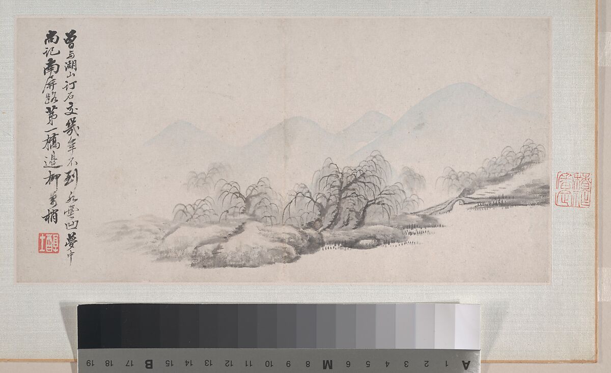 Landscapes, Dai Xi (Chinese, 1801–1860), Album of eight paintings; ink and color on paper, China