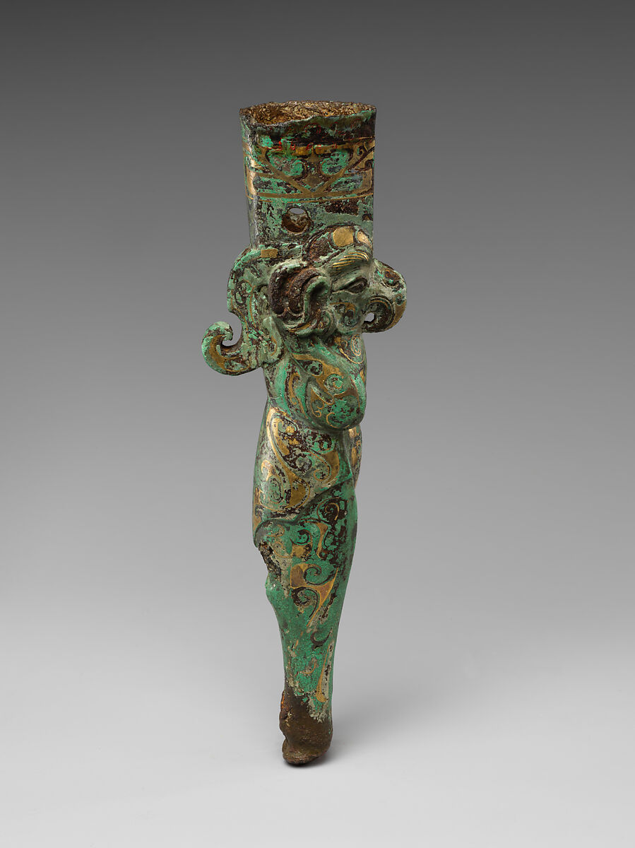Ferrule, Bronze inlaid with gold, China