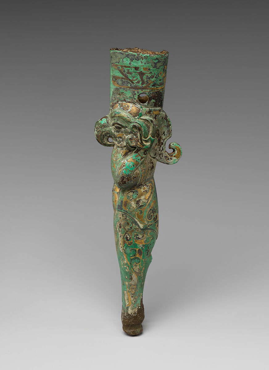 Ferrule, Bronze inlaid with gold, China