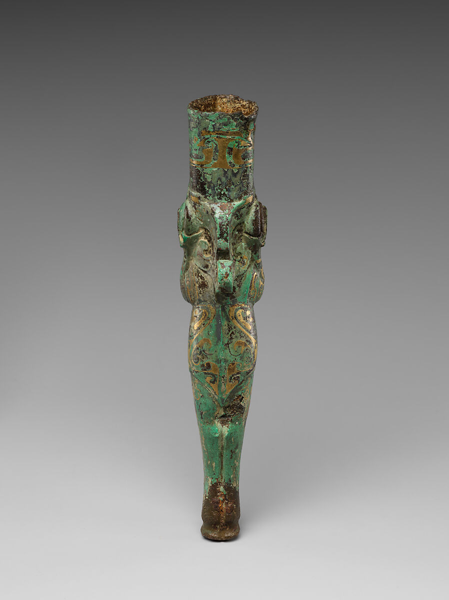Ferrule, Bronze inlaid with gold, China