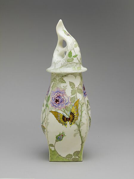 Baluster Vase with Cover, Rozenburg, Porcelain