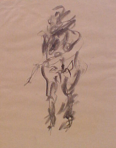 Untitled (nude), Willem de Kooning (American (born The Netherlands), Rotterdam 1904–1997 East Hampton, New York), Black chalk on paper 