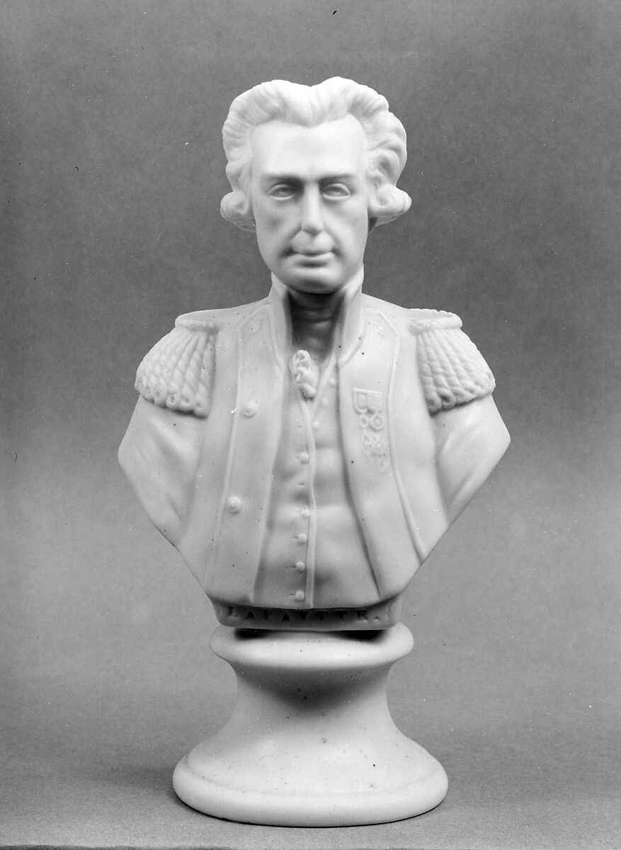 Bust of The Marquis de Lafayette, Parian porcelain, American 