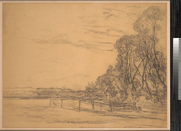 Field Bordered by Trees, Piet Mondrian (Dutch, Amersfoort 1872–1944 New York), Charcoal on paper 