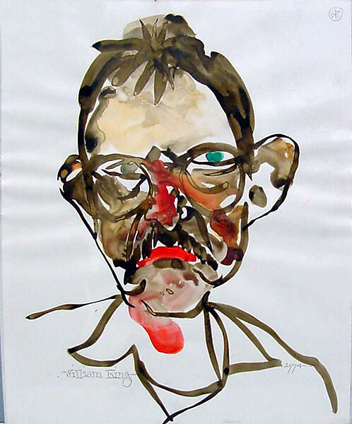 Self-Portrait, William King (American, Jacksonville, Florida 1925–2015 East Hampton, New York), Watercolor on paper 