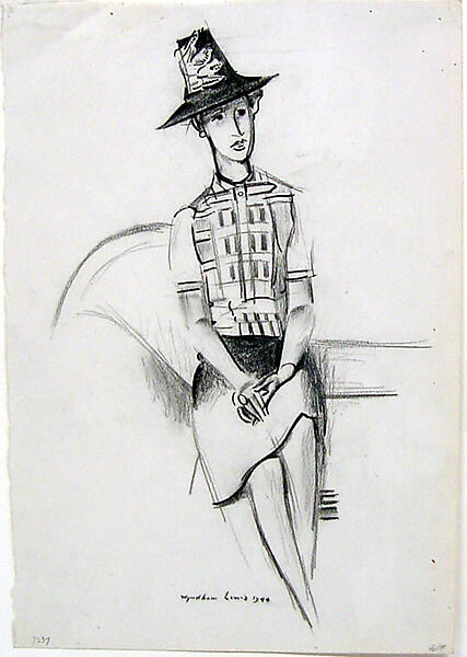 Corinne, Wyndham Lewis (British (born Canada), Amherst 1882–1957 London), Charcoal on paper 