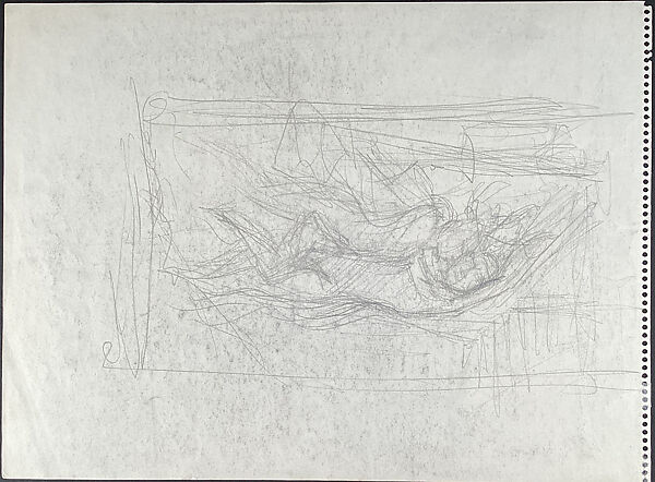 Girl Before Her Dressing Table (recto); Lovers (verso), Balthus (Balthasar Klossowski) (French, Paris 1908–2001 Rossinière), Graphite on paper (recto); graphite on paper (verso)