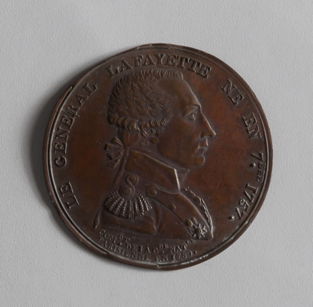 Medal of the Marquis de Lafayette, Bronze 