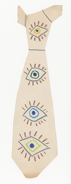 Tie, Pablo Picasso (Spanish, Malaga 1881–1973 Mougins, France), Wax crayon on paper 