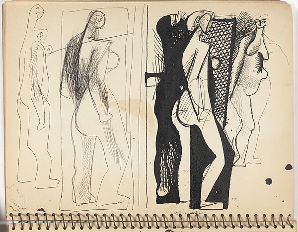 Sketchbook, Arshile Gorky (American (born Armenia), Khorkom 1904–1948 Sherman, Connecticut), Sketchbook of pen and black ink and graphite on paper
