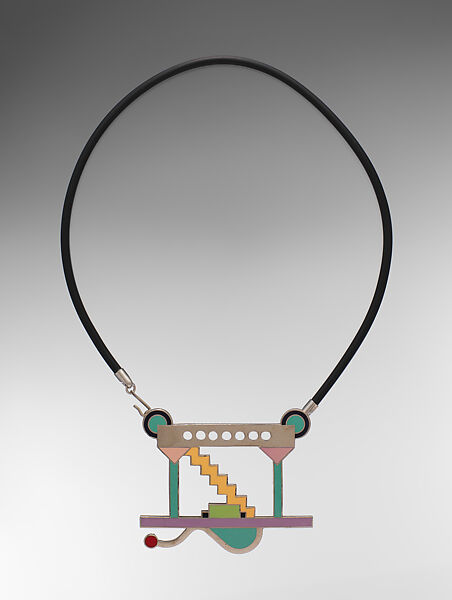 Maraccibio Necklace, Marco Zanini (Italian, born Trento, 1954), Enameled metal, rubber and metal 