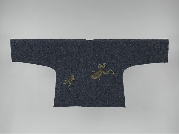 Kiss the Prince, Jon Eric Riis (American, born Park Ridge, Illinois 1945), Silk and metallic thread, black freshwater pearls, coral, leather, silk