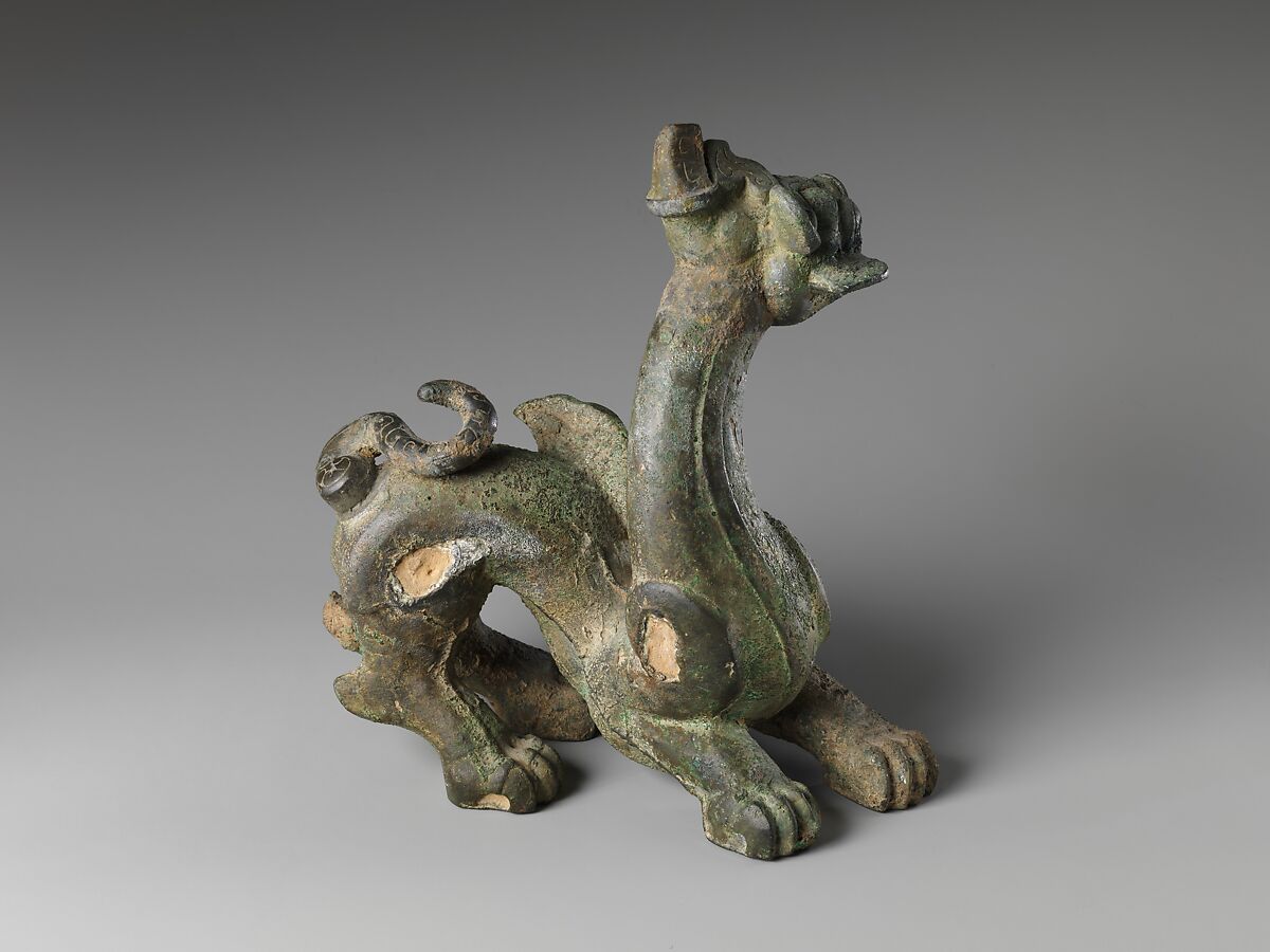 Fantastic winged feline, Bronze, China