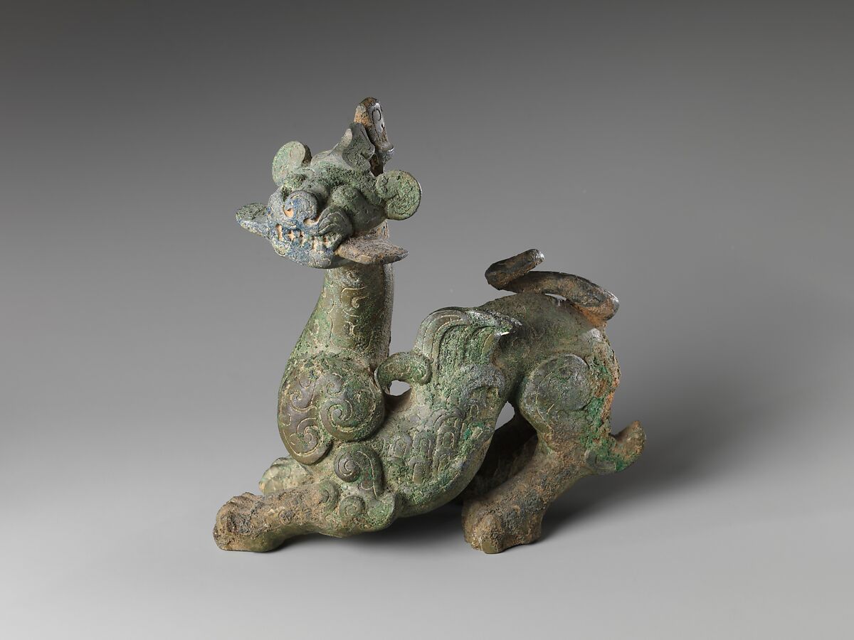 Fantastic winged feline, Bronze, China